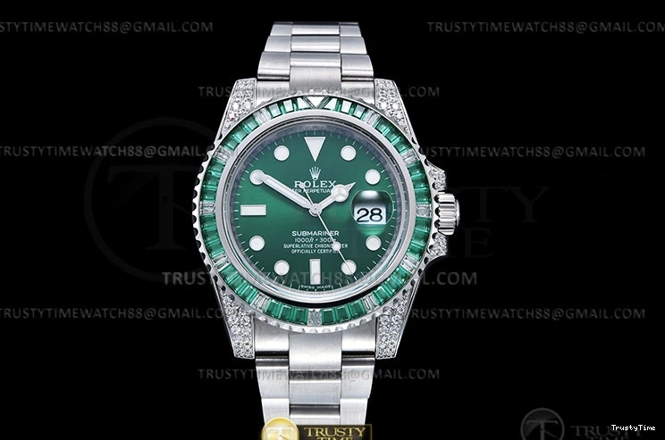 0219 Bright Submariner 116610LV 904L Dia SS SS Grn Noob VR 1083